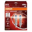Miniaturebillede af Osram Night Breaker Laser H1 halogenforlygtepære 2 stk
