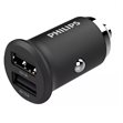 Miniaturebillede af Philips lader til cigarstik USB-A+A 15W
